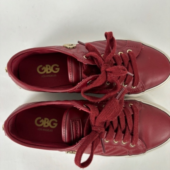 GBG Los Angeles Red Shoes/Sneakers Gold Logo Side and Back Size 7.5 - Picture 5 of 8